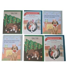 6‎ Pack Of Funny Dog Themed Holiday Christmas Card Bundle Retail of $36